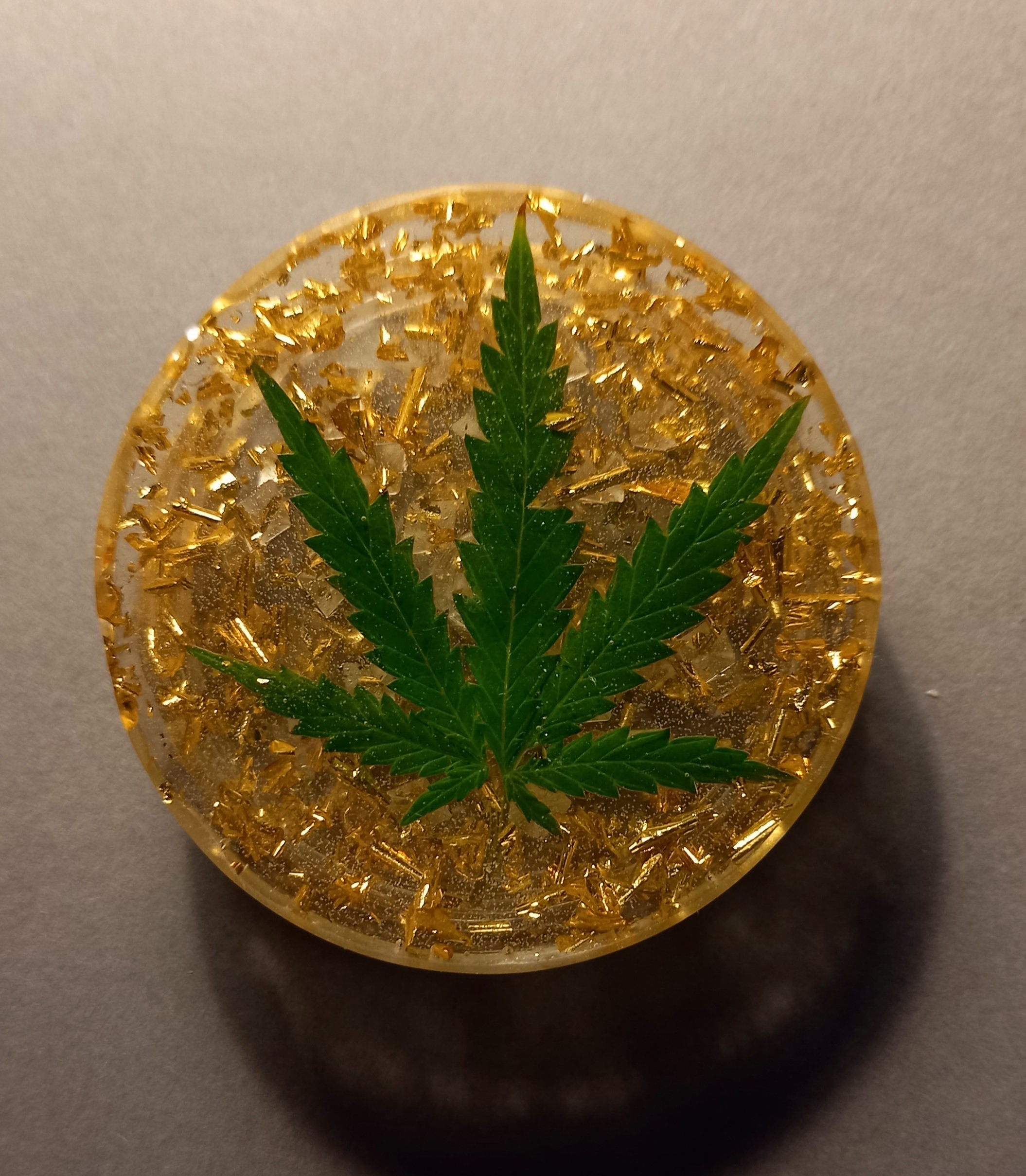 Luxury Resin grinder with 24kt gold and weed leaf Etsy