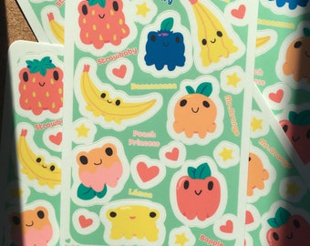 Fruit Froggies Sticker Sheet