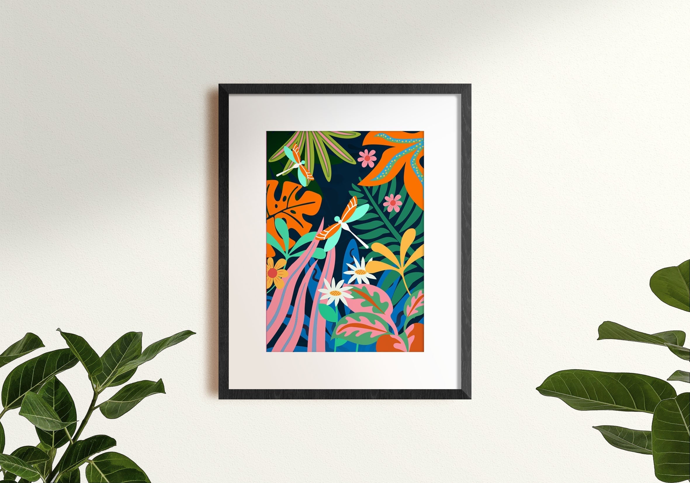 Plantes d'intérieur/Illustration Colorée Art Mural Lumineux Forêt A6 A5 A4 Non Encadré Affiche Décor