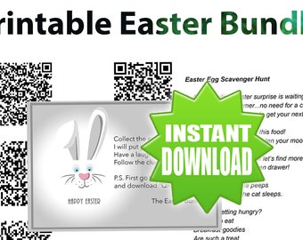 Easter Scavenger Hunt for Teens, QR Code Clues, Children Easter Game Printable, Easter Basket Printable, Easter Printable, Easter Party