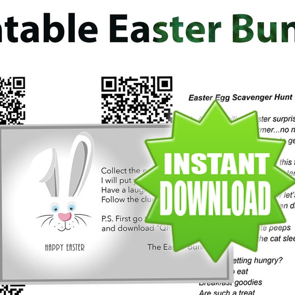 Easter Scavenger Hunt for Teens, QR Code Clues, Children Easter Game Printable, Easter Basket Printable, Easter Printable, Easter Party