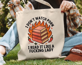 Spicy Bookish Tote Bag, Smut Reader Book Bag, Funny Book Lover Gift, Cozy Reading Tote for Bookworms, Romance Book Club Merch