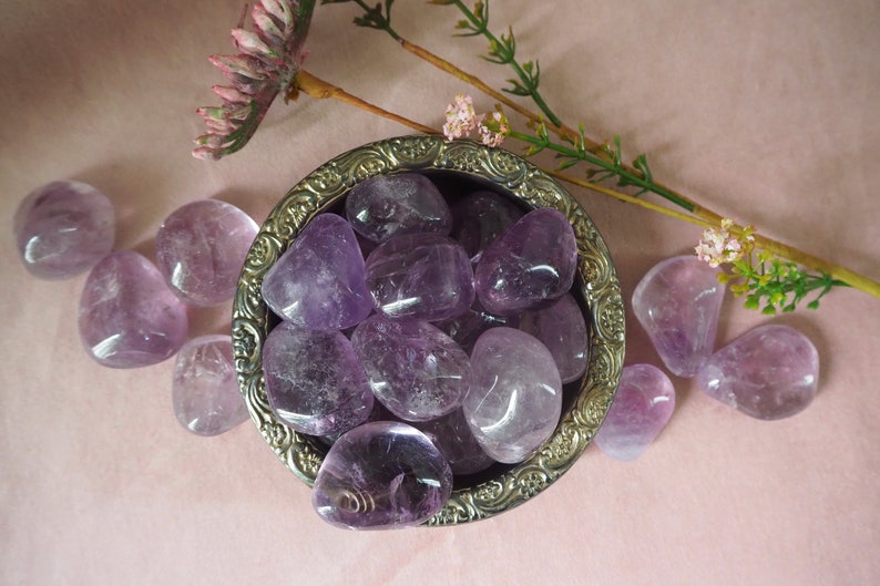 Amethyst Amethyst tumbled stone The stone of healing and protection Crystals image 5