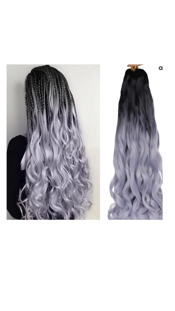 Brazilian hair black and grey ombré 22\