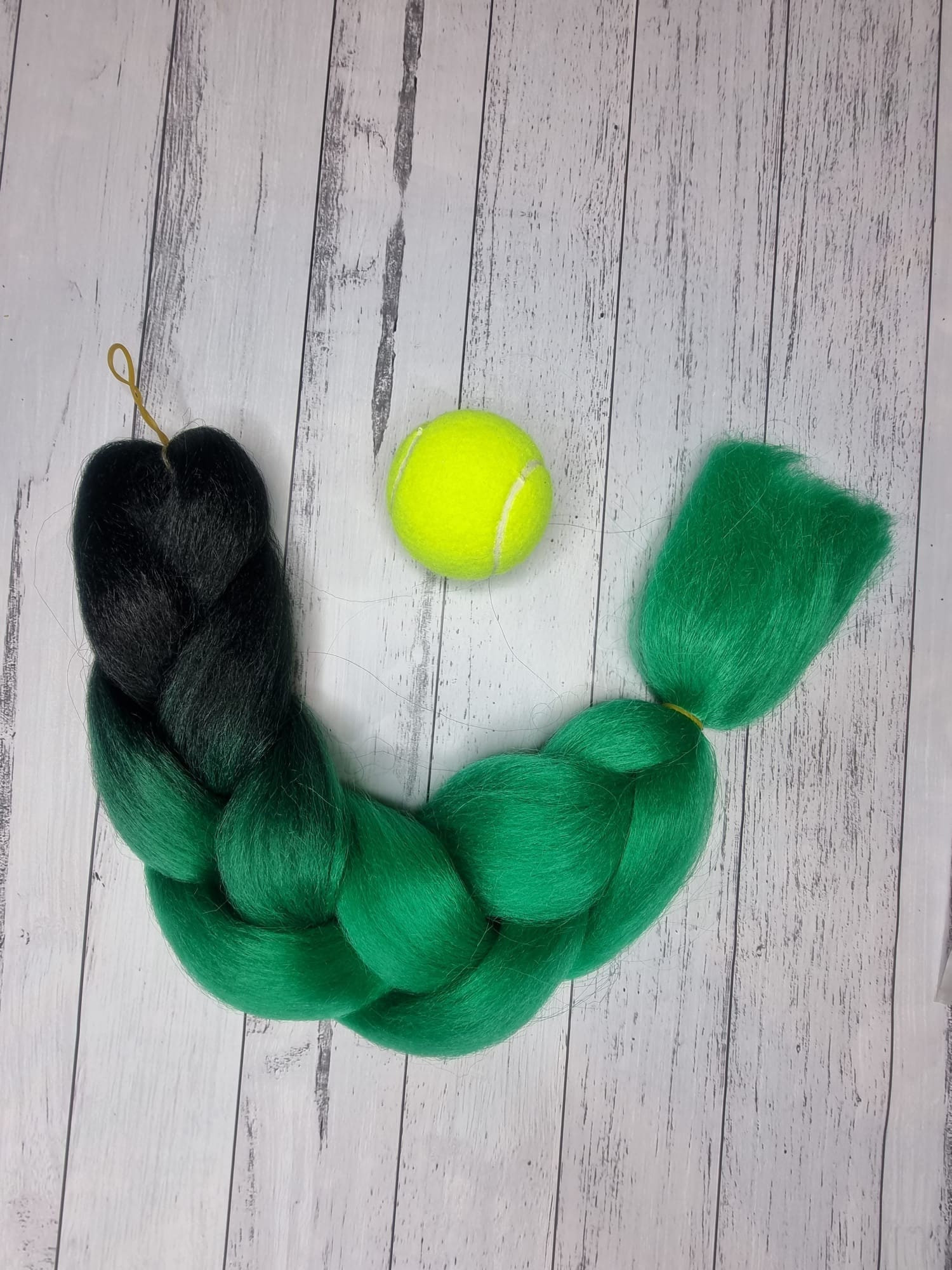 Green Black Ombré Braid Hair Extensions Top Shelf - Ombre Green Braid Hair | Lunautics Braid-In Hair  main image 4