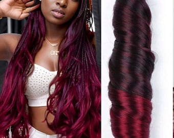 TBug  French Curly Braiding Hair 22 Inches Silk Wave Braiding Hair Pre Stretched Synthetic Hair Extensions