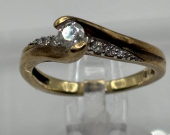 Vintage 9ct Gold Diamond Ring 0.25ct | Natural Diamonds | UK Size O