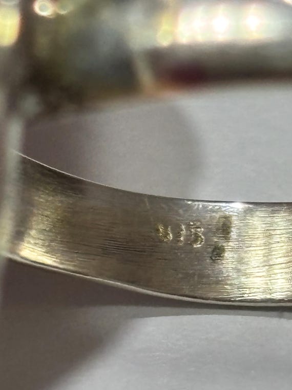 Blue Flash Labradorite Statement Ring • Vintage 9… - image 4