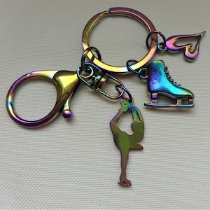 Ice Skating Shoe Keychain for an Ice Skate Fan / Figure Skating Keyring