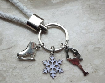 Ice Skate - Skater Keyring / Sports Bag Tag for a Skating Fan / Figure Skating Keychain/ Ice Skating Key pendant / Gift Idea