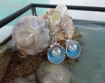 Elegant Shell Earrings with Pearl | Ocean-Inspired Summer Jewelry| Coastal Style Earrings| Gift for Beach & Sea Lovers| Ocean Motif Earrings