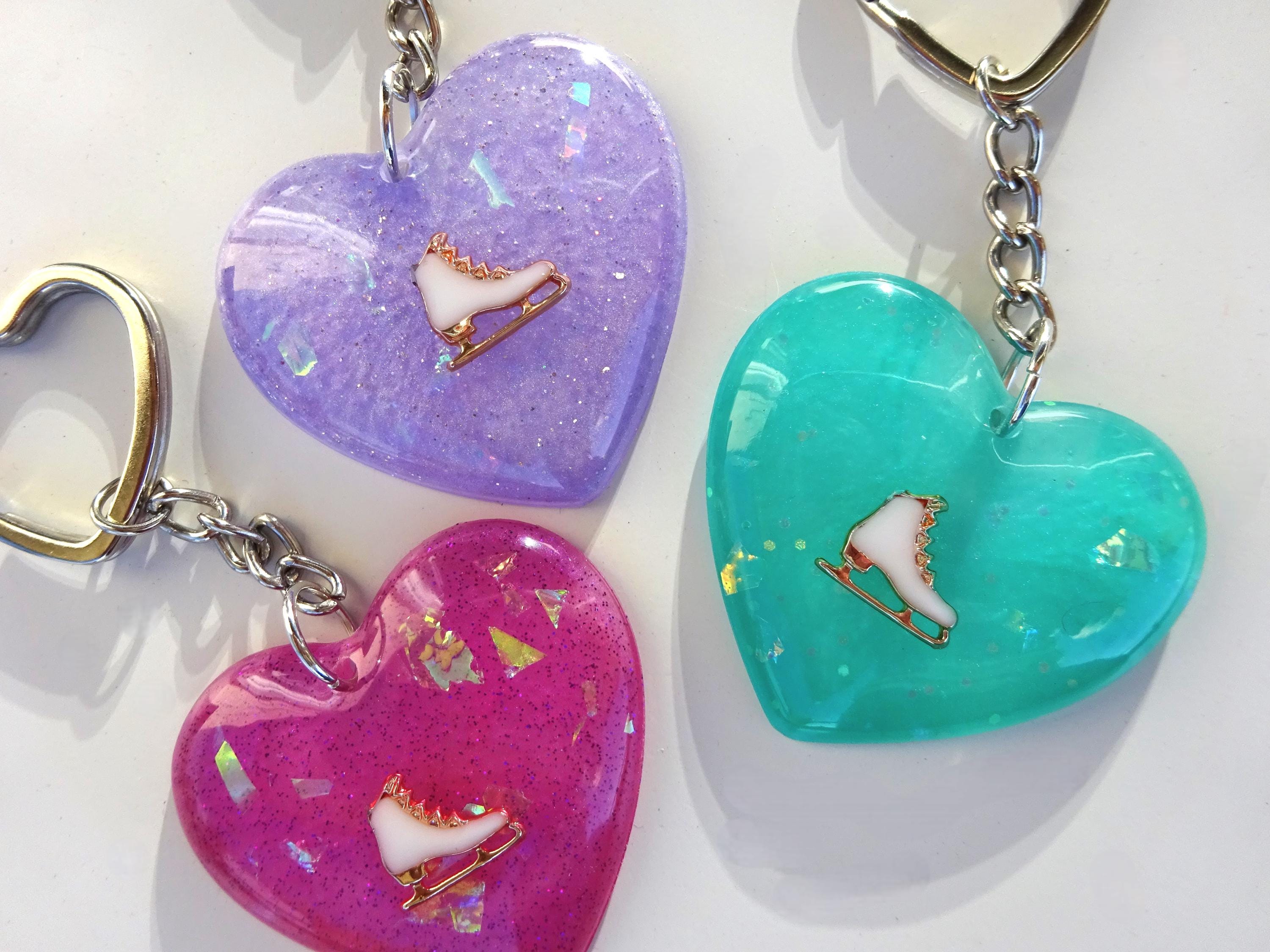 Ice Rink Keys Ice Skater Pendant Keychain | Figure Skater Keyring | Sports Bag ...