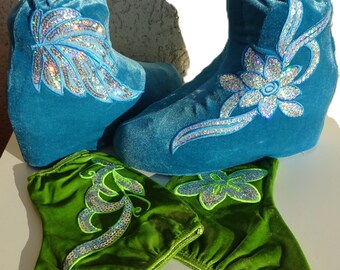 Figure Skating Boot Covers, Ice Skating Covers with Rhinestones – Handmade Skate Accessories, Figure Skater Gift Idea, Ice Skate Shoes Cover
