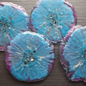 Handmade Elegant Epoxy Resin Coasters Set / Home Decor / Table Decoration / Gift Idea
