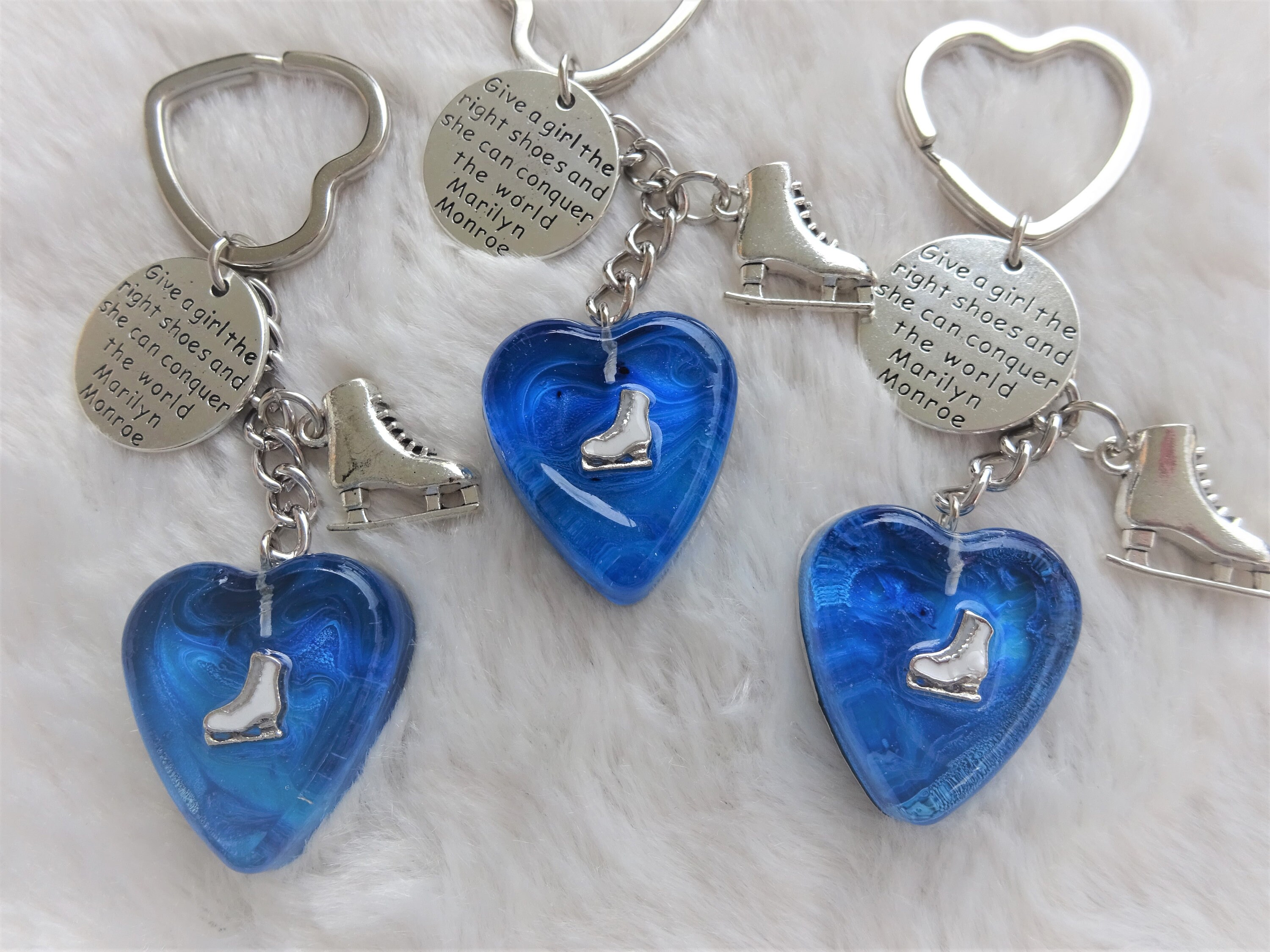 Ice Rink Keys Ice Skater Pendant Keychain | Figure Skater Keyring | Sports Bag ...