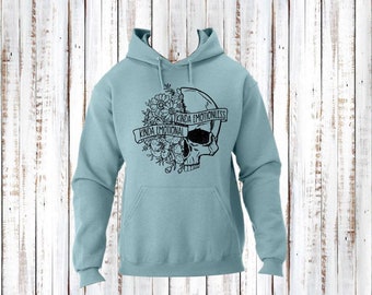 Sudadera con capucha un poco emocional, un poco sin emociones