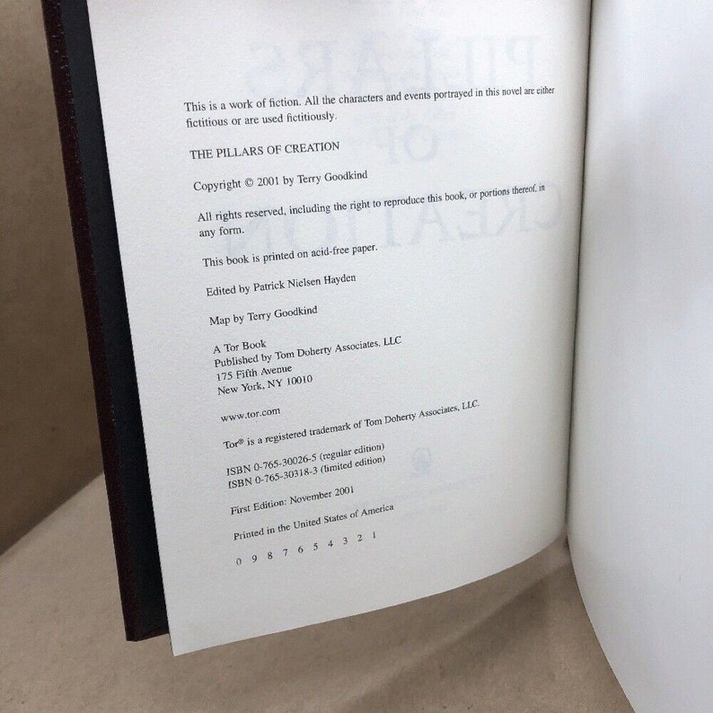 The Pillars of Creation by Terry Goodkind signed, Limited First Edition