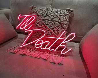Til Death Wedding Neon Sign Custom Neon Light Sign Led Custom Red Light Neon Home Room Wall Decoration Wedding Backdrop Decor