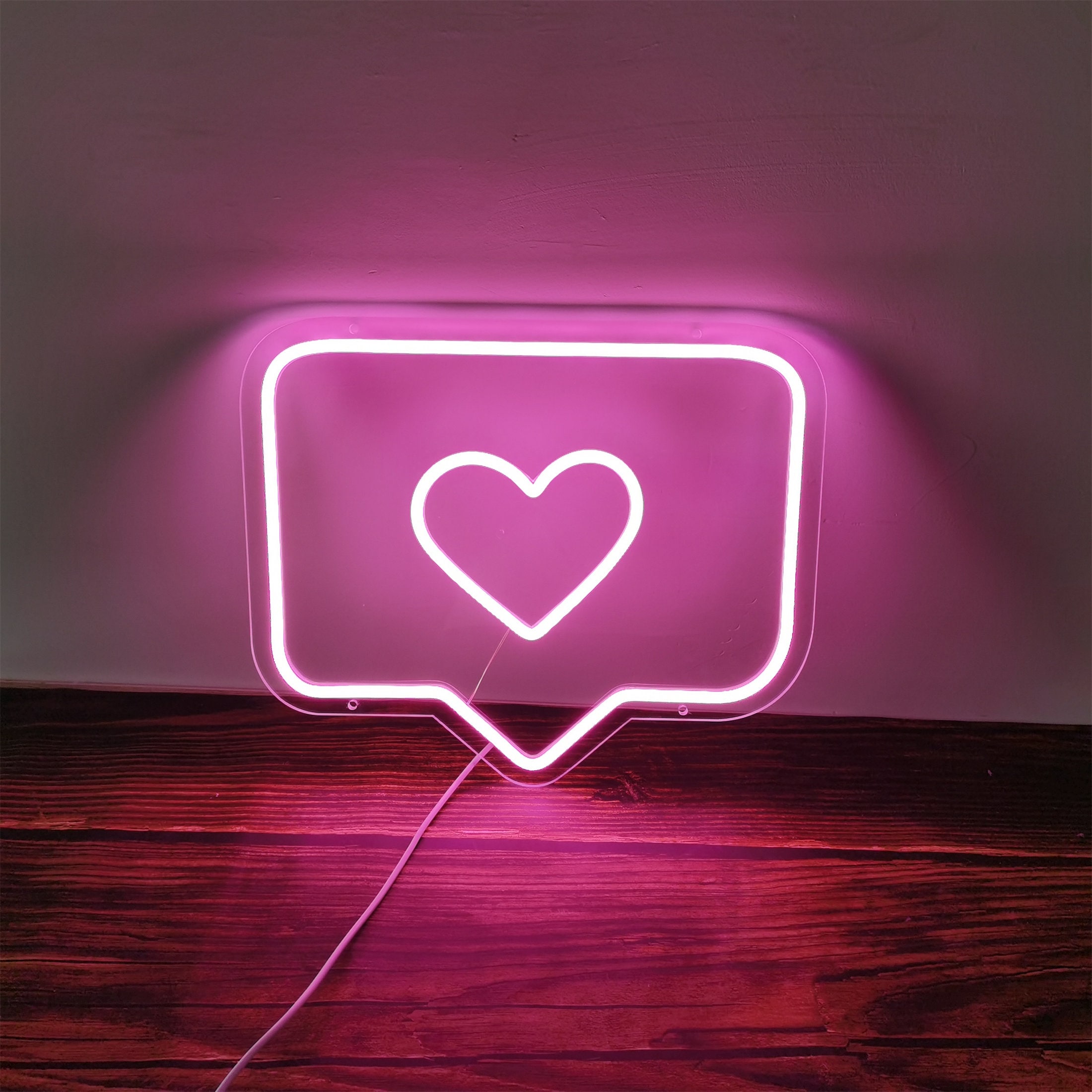 Love Heart Neon Sign, Heart Shaped Neon Sign, Wedding Neon Sign, Simple ...