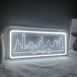US States City Skyline Neon Sign,New York Skyline Neon Sign,Skyline Wall Art,for game room,Bedroom,Bar Decor,Man Cave, Gift,USB Powered