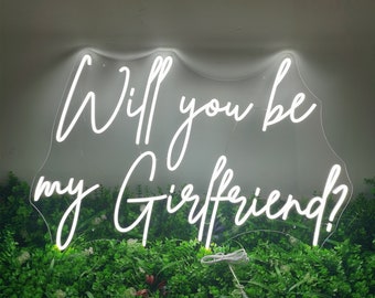Will You Be My Girlfriend? LED Neon Sign, Custom Engagement Party Neon Sign Home Wall Decor Wedding Engagement Proposal Party Backdrop Decor