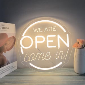 Open Neon Sign, Modern Open Sign Business Logo, Open Led Light Up Sign, Open Bar Neon Sign, Restaurant Bar Shop Store Wall Decor,USB powered