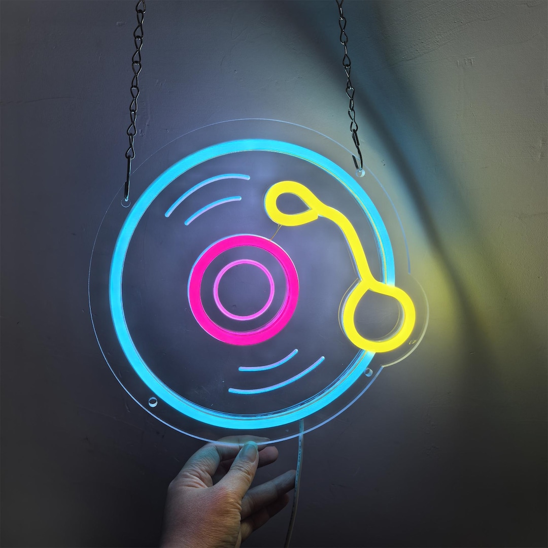 Vinyl Record Neon Sign, Colorful Music Neon Light Sign, Music Neon ...