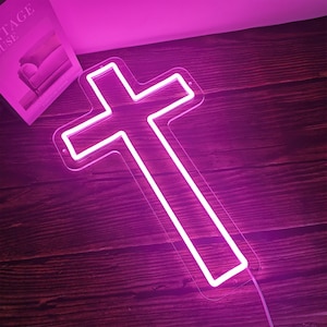Insegna al neon a croce, insegna al neon a croce a LED, insegna al neon di Gesù, insegna al neon a croce LED Gesù, insegna al neon della fede, insegna al neon della camera da letto, Baby Shower Decor