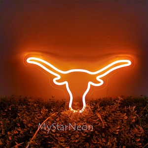 Texas Longhorn Neon Sign, Texas Wall Decor,Texas Longhorns Wall Art, Texas Gifts,Texas western led light,Living Room Decoration,gift for him