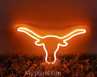 Texas Longhorn Neon Sign, Texas Wall Decor,Texas Longhorns Wall Art, Texas Gifts,Texas western led light,Living Room Decoration,gift for him
