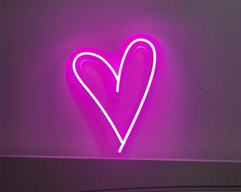 Neonbord hart, neonbord liefde, decoratie hart huisdecoratie, feest muur decor, slaapkamer neonlicht, decoratie bruiloft cadeau, kunst aan de muur liefde, cadeau voor moeder