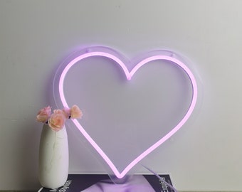 Neonreclame hart, custom hart neonlicht, led hart neonbord, neonbord voor slaapkamer, woonkamer, neonbord bruiloft, cadeau voor haar