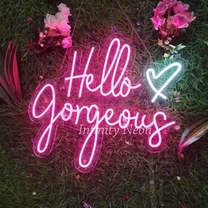 Hello Gorgeous Neon Sign,Neon Sign Bedroom,Neon Lights,Neon Night Light,Led Room Decor,Neon Room Decor,Led Neon Sign Custom,Neon Lamp