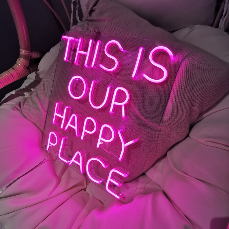 This is Our Happy Place Neon Sign Custom Name Neon Sign LED Etsy