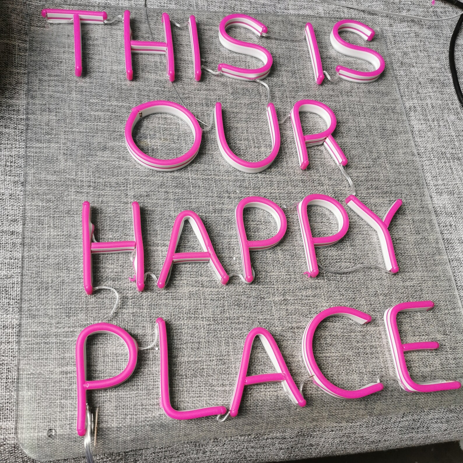 This Is Our Happy Place Neon Sign Custom Name Neon Sign LED Etsy
