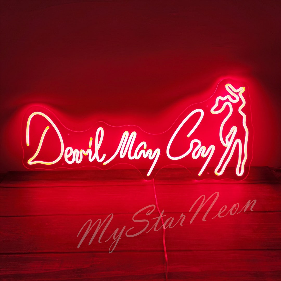 Devil May Cry Neon Sign, DMC Video Game Room Wall Decor, Bedroom