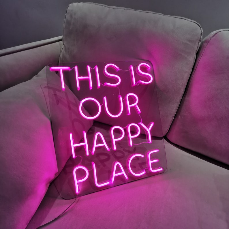 This is Our Happy Place Neon Sign Custom Name Neon Sign LED Etsy