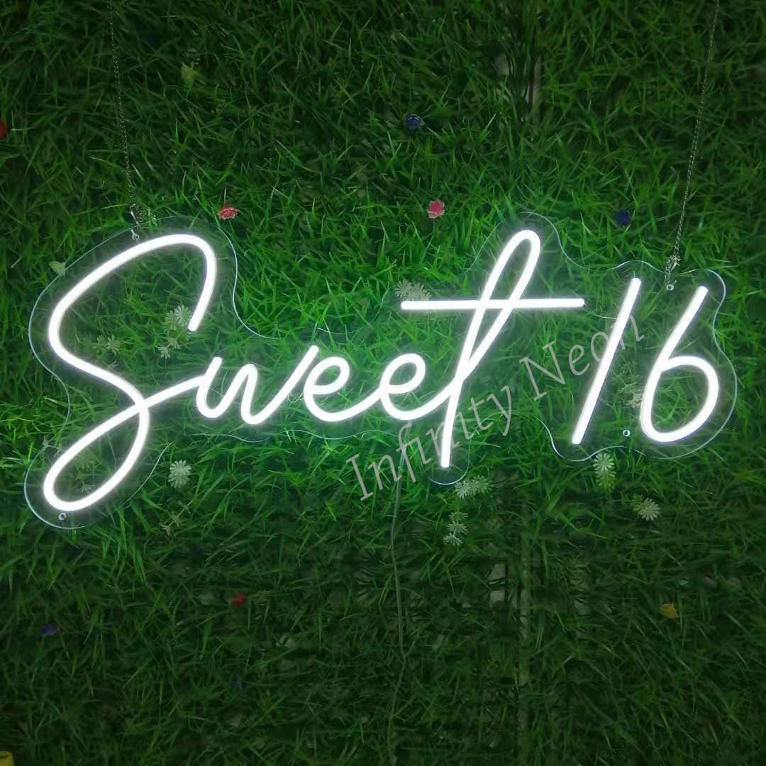 Custom Neon Sign Sweet 16 Neon Sign for Birthday Acrylic Flex Led ...