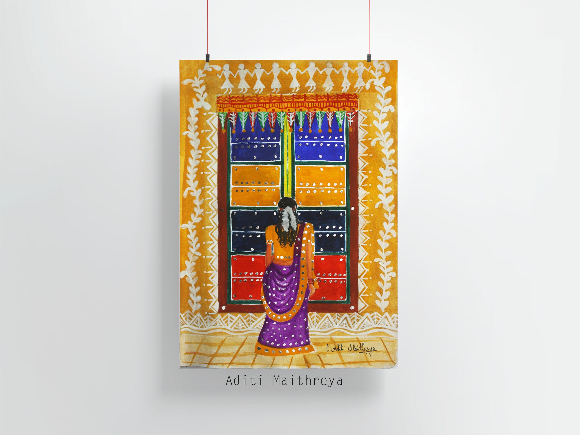 Indian Gujarati Door Watercolour Painting Print Etsy