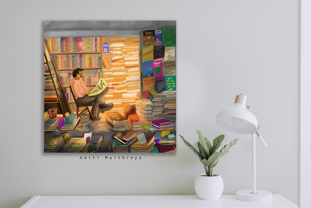 Book Store Art Print Chennai Art Print Indian Wall Art Etsy