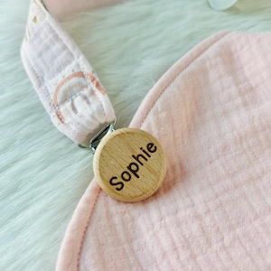 Clip para chupete de niña rosa, portachupetes de algodón con lazo floral bohemio, cadena para chupete, regalo para recién nacido, recuerdo para baby shower, atuendo de bautismo infantil