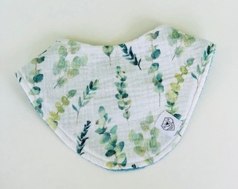 Bamboo Muslin Bib Organic Double Gauze Drool Cloth Eucalyptus Print Fabric Plant Lover Parents Baby Shower Gift Hospital Gift Welcome Baby