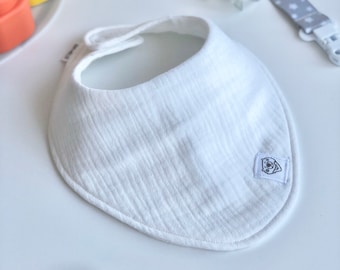White Muslin Dribble Bib Baby Baptism Bib Baby Boy Bib Baby Girl Bib Infant Absorbent Bib Toddler Round Bandana Bib Baby Diaper Cake Topping