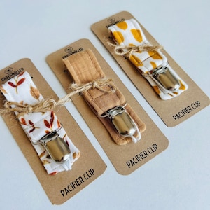 Cadena para chupete de tela ligera para bebé, cadena para chupete de tela para niña, regalo para baby shower, regalo para recién nacidos.