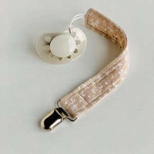 Muslin Fabric Pacifier Holder Earth Tone