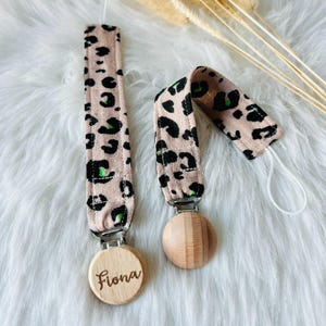Leopard Print Schnullerkette Tier Druck Schnullerkette Baby Geschenk Schnullerkette Schnullerkette mit Leopardenmuster