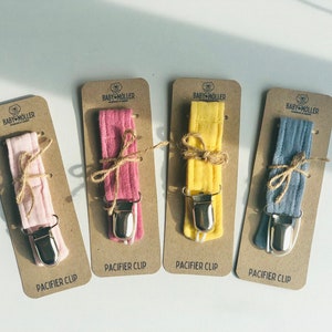 Minimalist Pacifier Clip Baby Boy Simple Soother Chain Baby Girl Dummy Clip Cotton Gauze Gender Neutral Baby Shower Gift Newborn Present