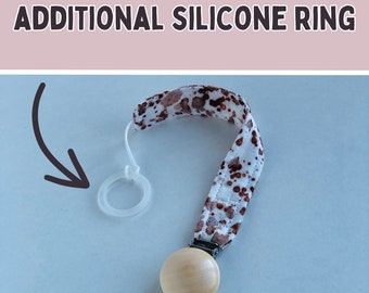 Attacco per anello in silicone per clip per ciuccio Anello adattatore per portaciuccio O ring trasparente Attacco per catena per ciuccio Anello in silicone per ciuccio