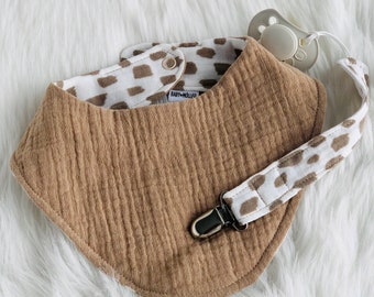 Boho Safari Baby Bib Reversible Neutral Boho Baby Bandana Bib Neutral Gauze Infant Feeding Bib Toddler Drool Bib Stylish Dribble Bib Baby