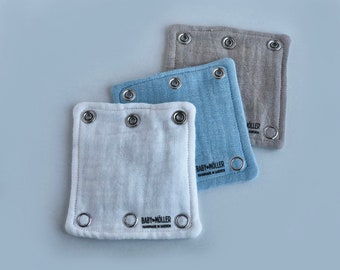 Förlängare för babydräkt 3 st olika storlekar med snäppfäste för babydräkt Klädförlängare för spädbarn